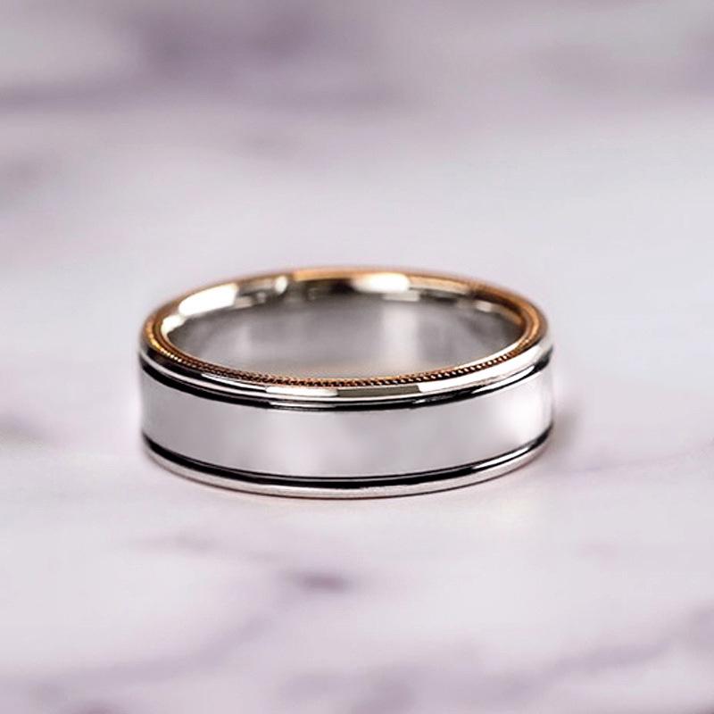 

Комплект из трех колец, двухцветный, из розового золота, с сверкающим цирконом: Роскошное обручальное кольцо для женщин Size 12