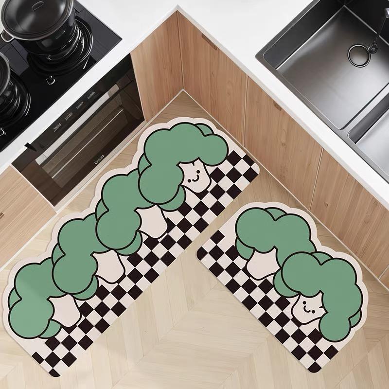 Simple Cute Small Mushroom Diatom Mud Carpet Home Kitchen Toilet Absorbent Easy To Take Care Of The Mat Home Decoration