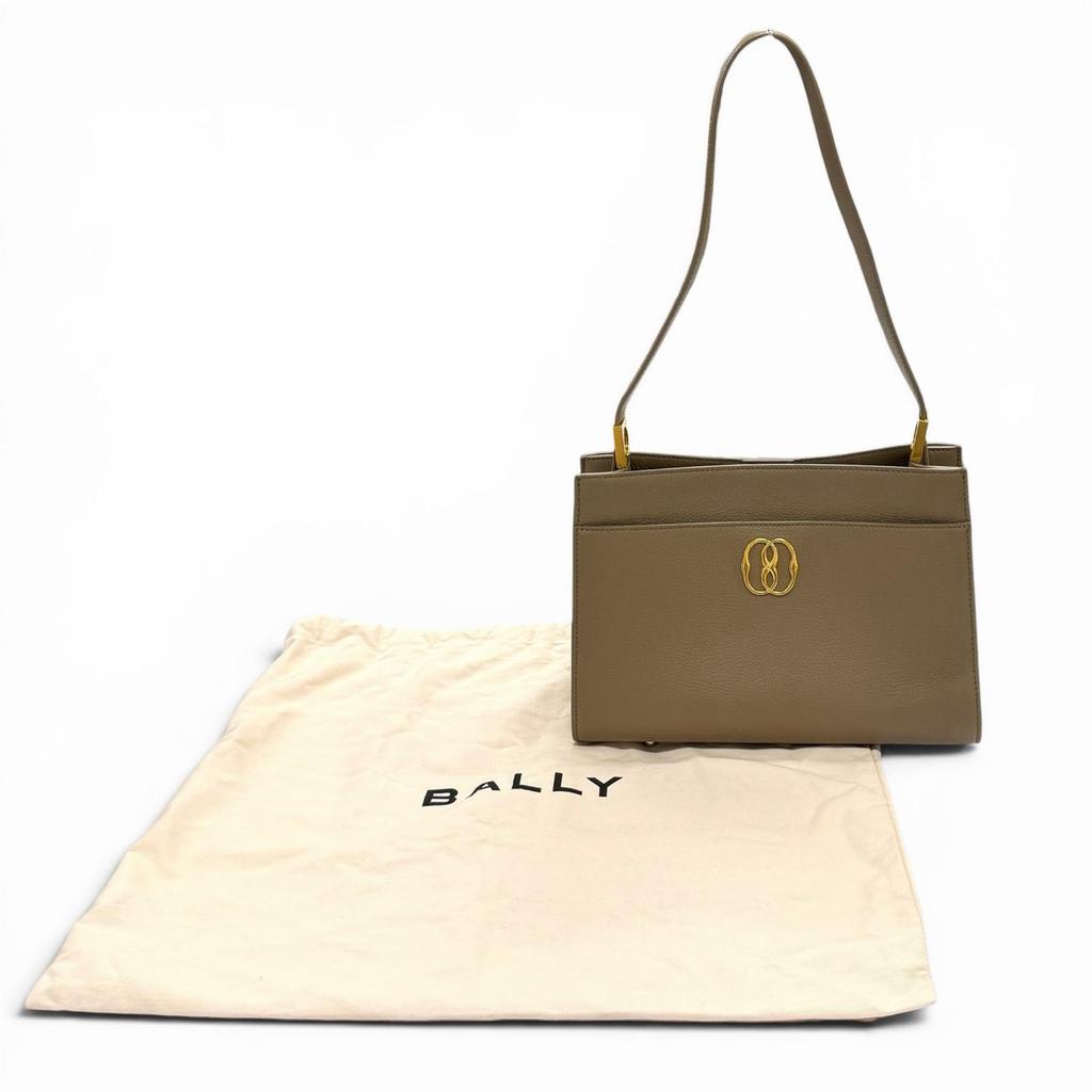 Ausgezeichnete BALLY Umhängetasche TRAPEZE SOFT Gold Metall Leder Leder Gebraucht