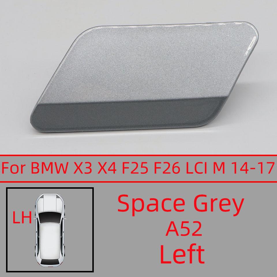 Auto Parts Headlight Washer Cover Cap For BMW X3 X4 F25 F26 LCI M-Sport 2014-2017 High Quality Spray Paint Black White Silver