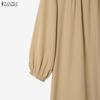 ZANZEA Women Elegant Long Blouse With Elastic Waist Long Pants Casual Two Piece Suit Sets