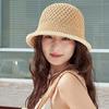 Hollow Out Knitted Bucket Hat Temperament Bow Fisherman Hat Sunshade Basin Cap  Vacation