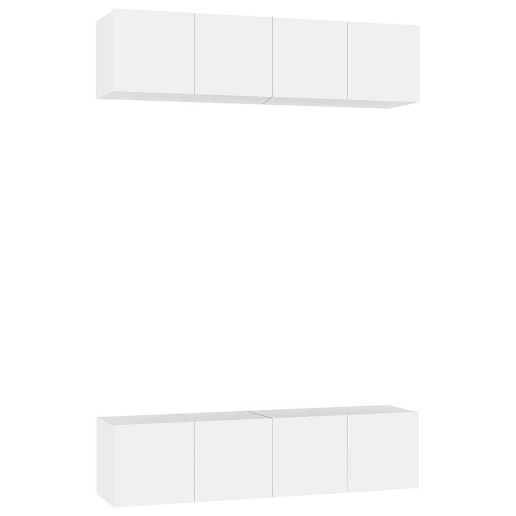 Vidaxl Szafki Tv, 4 Szt., Białe, 60X30X30 Cm, Materiał Drewnopochodny