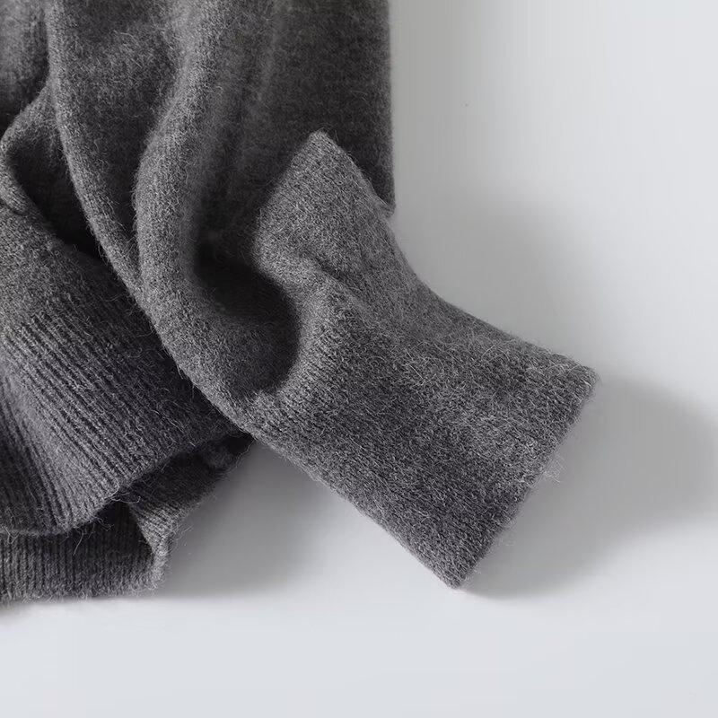 Spring 2025 Women's Slim-Fit High-Neck Long-Sleeve Knitted Sweater