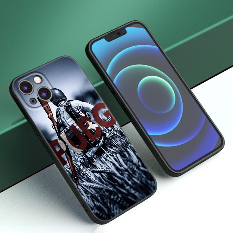 Hot Pubg Game Husa pentru telefon pentru Apple iPhone 12 13 Mini 11 14 15 Pro Max 7 8 Plus X XR XS SE 2020 2022 Husa din silicon neagra