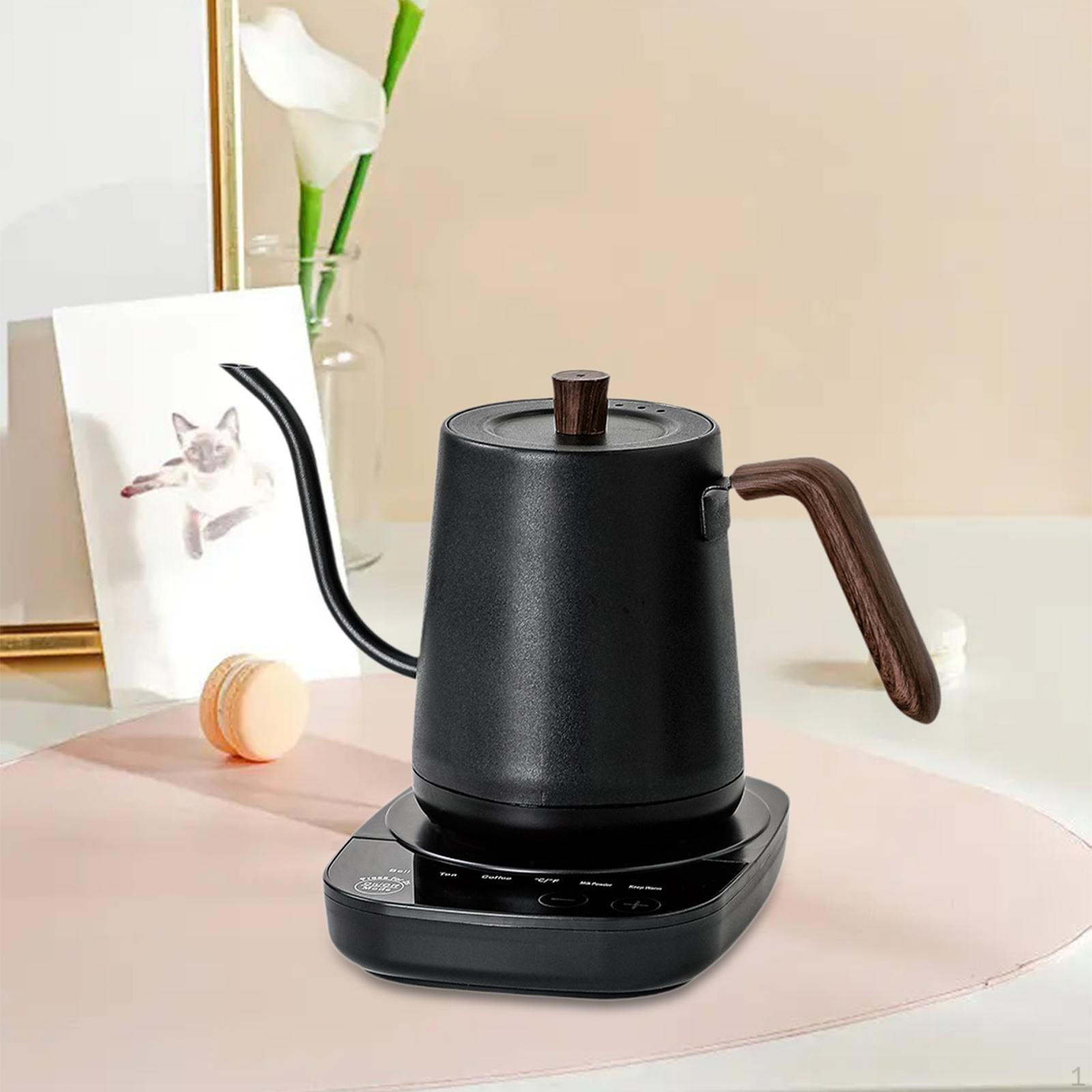 

Электрический чайник с гусиным носом для пуровера, кофе для дома, кемпинга чёрный