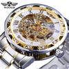 Winner One Winner Herren Mode Lässig Skelett Strass Manuell Mechanische Uhr für Herren Trendig