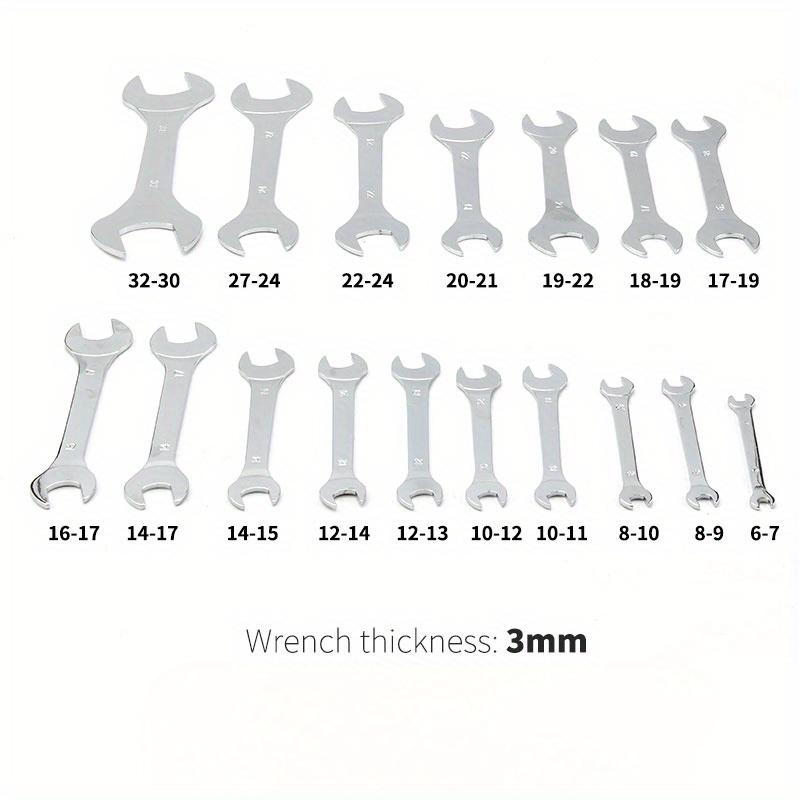 9/10pcs Thin Open End Wrench Set 3mm Ultra-thin Flat Wrench Tool Multi-Function Super-thin for Plumbing Tubing Gas Nozzle Fork Spanner