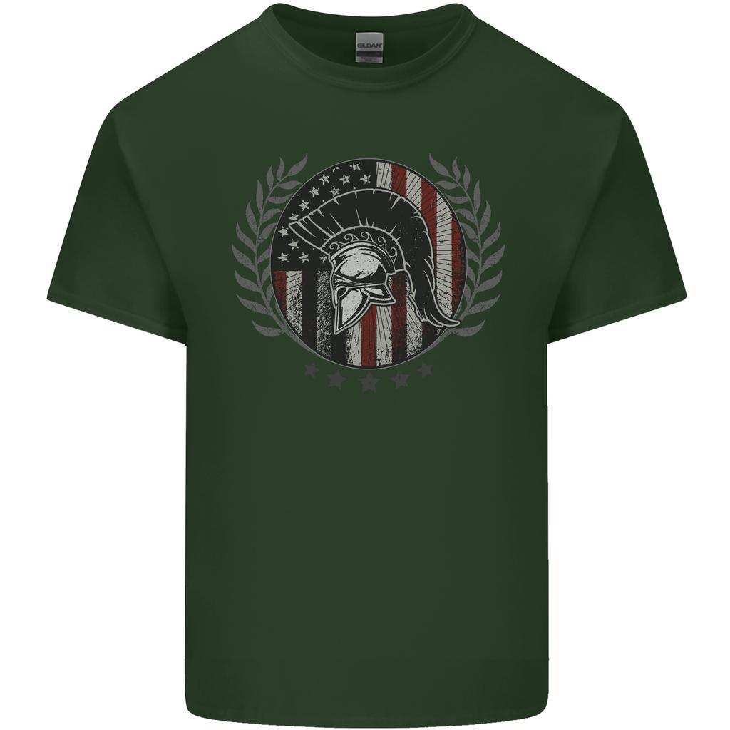 USA Bodybuilding Flag Gym Training Spartan Unisexs Light Cotton TShirt