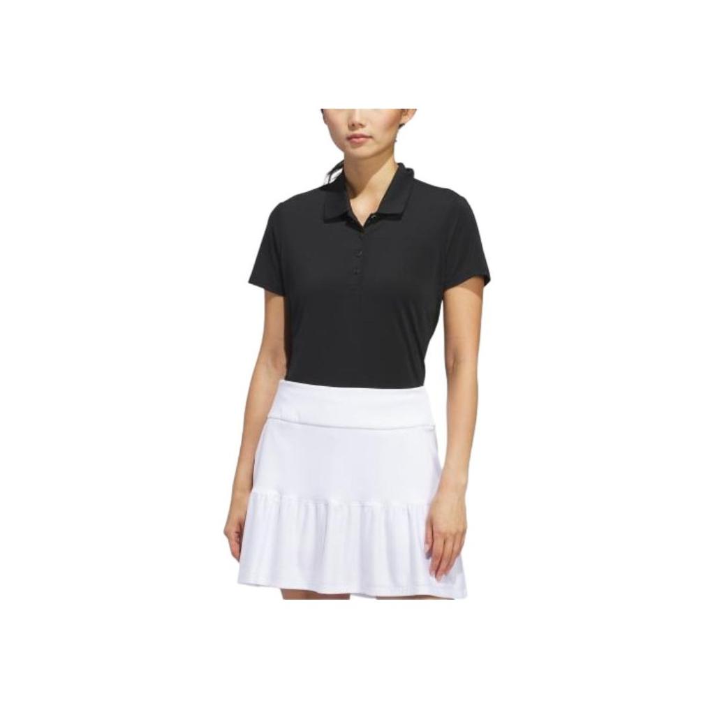 Adidas Ultimate365 Solid Short Sleeve Polo Shirt Women Polo Shirts Black IN2540