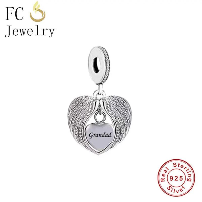 FC Jewelry Fit Original Charm Bracelet 925 Silver A Piece Of My Heart Has Wings is In Heaven Forever Bead For Making Berloque