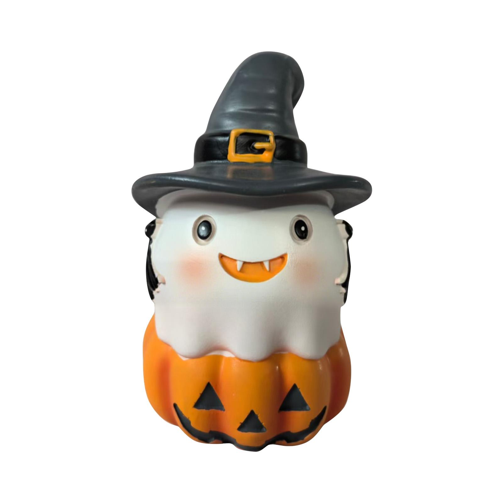 

Cute & Pumpkin Resin Decor Set - Adorable Halloween Tabletop Display For Home And Party Decorating One Size