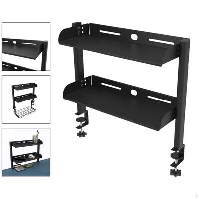 Clamp On Desk Shelf Above or Under Table Shelves Easy To Install Desktop Storage