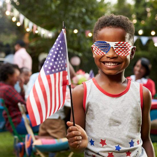 1/5/24Pcs Independence Day Glasses Flag Red Striped White Blue Star Set Pattern Shutter Glasses