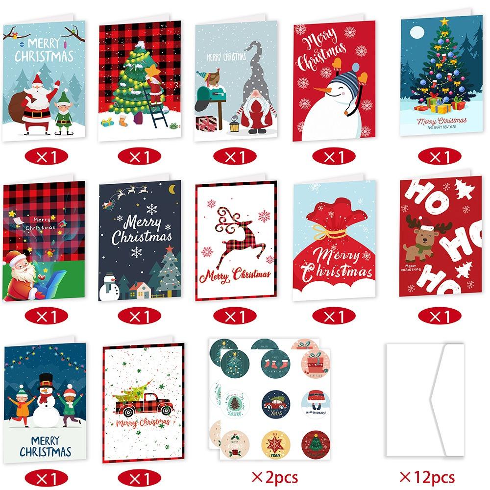 12pcs/set Snowman Party Invitation Cards with Envelopes Christmas Note Card  Party  Supply