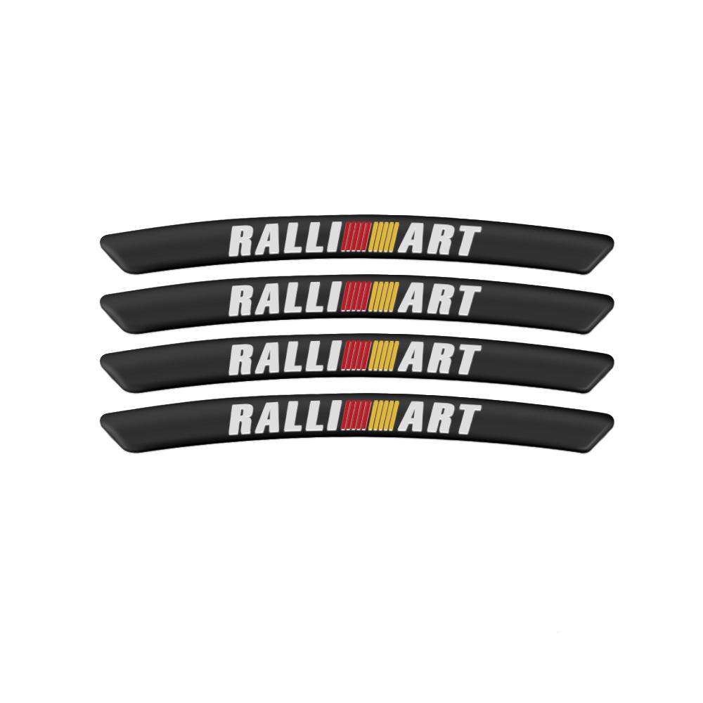 Aluminum Car Emblem Wheel Rims Sticker Decoration Badge Decal Styling For Mitsubishi Ralliart Lancer Outlander Pajero ASX Galant