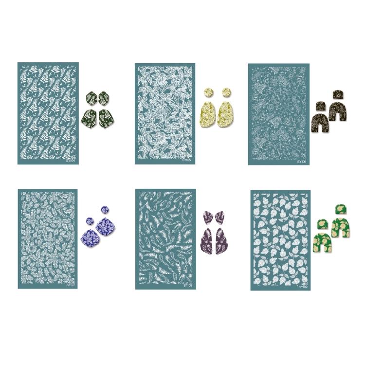 Reusable Silkscreen Stencils Working Clay Earrings Silk Screen Stencils for Clay