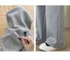 145cm Women's High Waist Slim Fit Wide Leg Knitted Sweatpants, Floor-Length for Autumn, Petite Size.