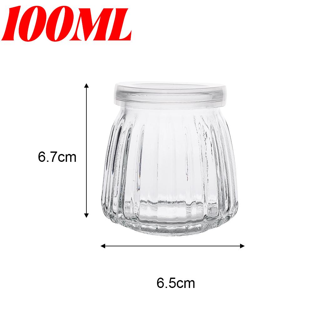 100/150/200ML Pudding Glass Bottle with PE Lids Clear Jars for Yogurt Jam Honey Home Kitchen Baking Accessories Creative Gifts