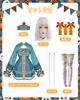 JIURUN Halloween Cosplay Jiangshi Lolita Anime Gothic Retro Lolita Christmas School Cultural Dark Performance Cute Christmas Costume, Dress,