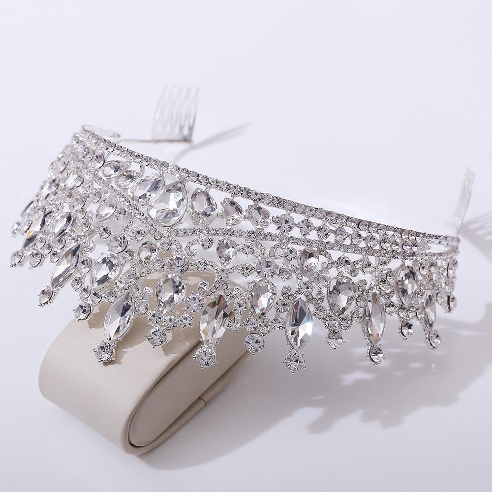 Baroque Rhinestone Crown Hair Comb for Bridal or Birthday Accessories