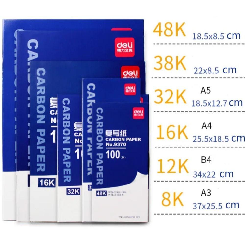 

100 Sheets Blue Transfer Papier Carbonless Tracing Paper Printing Dyeing Paper School 48k