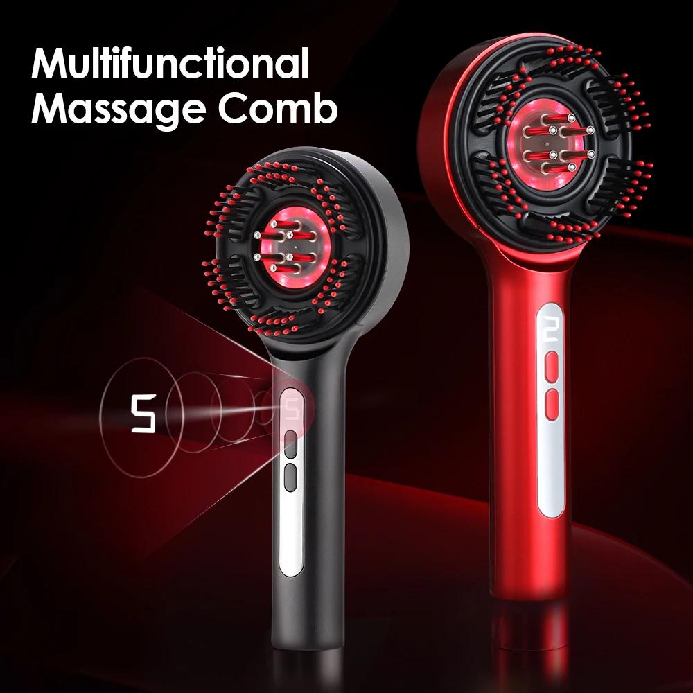3 Modes Electric Micro-current Massage Comb Hair Growth Massage Scalp Brush Anti Hair Loss Oil Applicator Hair Follicle Care
