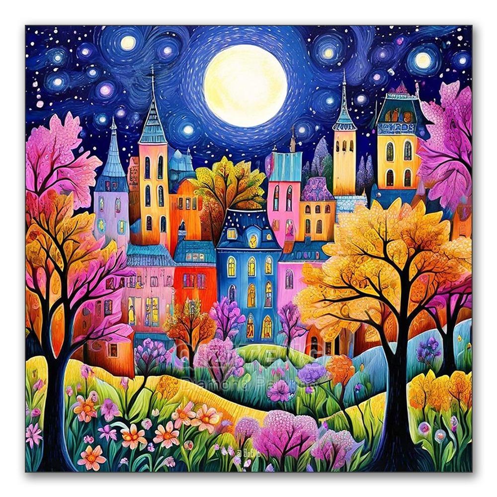 

5D DIY Полная круглая алмазная живопись Красочная Домашняя Абстрактная Серия Украшение для дома Искусство Ремесло Мозаичная живопись 40x40cm Full Round