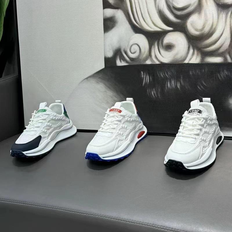 Men’s Breathable Mesh Summer Running Shoes – Comfortable, Soft Sole, Trendy, Versatile, White.