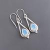 Milchiger Opal Edelstein 925 Sterlingsilber Handgefertigter Schmuck Tropfenohrringe 1.50" EE-14-13