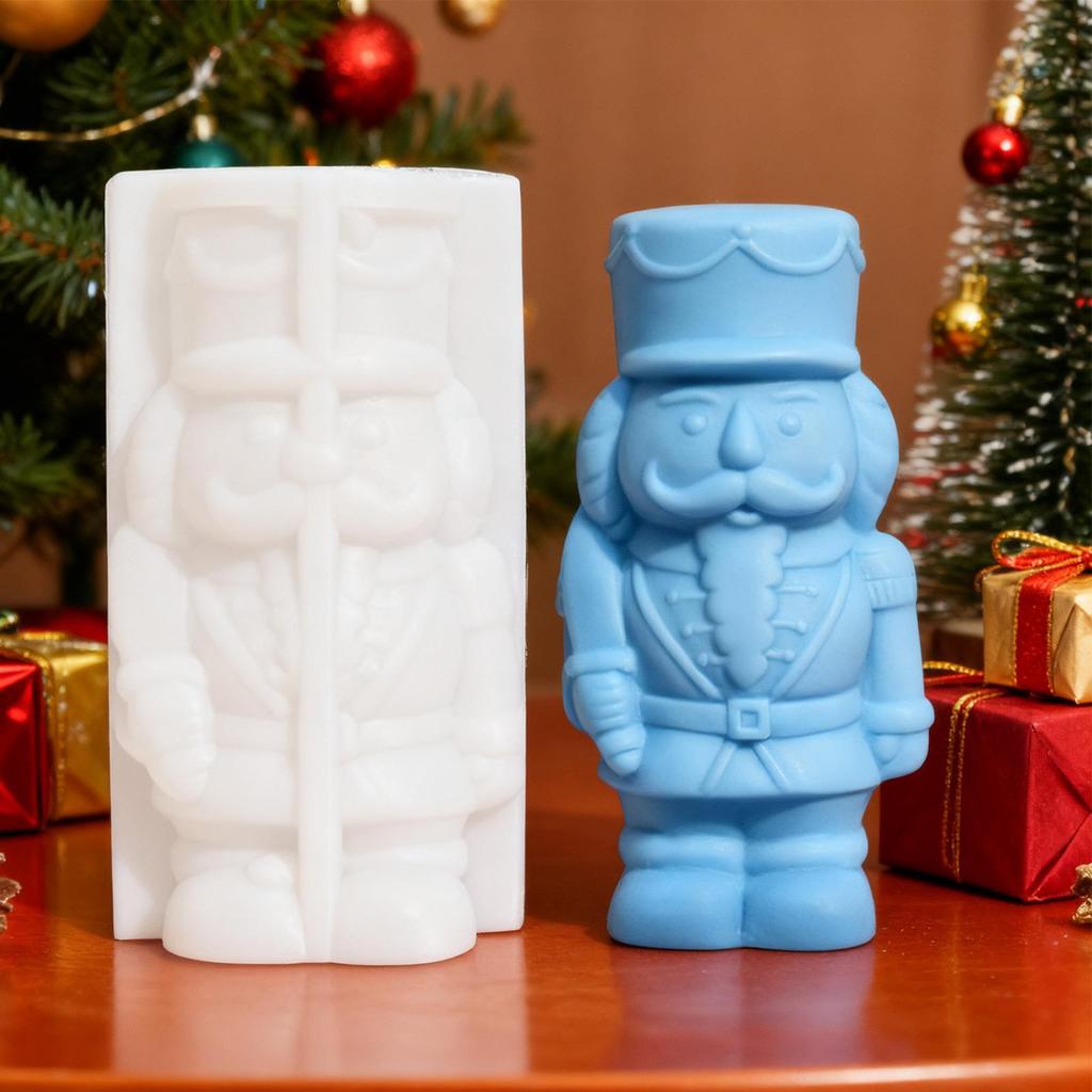 3D Nussknacker Soldat Silikonform Weihnachten Nussknacker Formen Kerze Harzguss Wachs Gips Epoxid Aromatherapie Kerzenform
