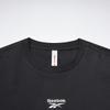 Reebok Loose Knit Short Sleeve T-Shirt With Letter Print Unisex Tops Charcoal-Black 24SRM411UGH1