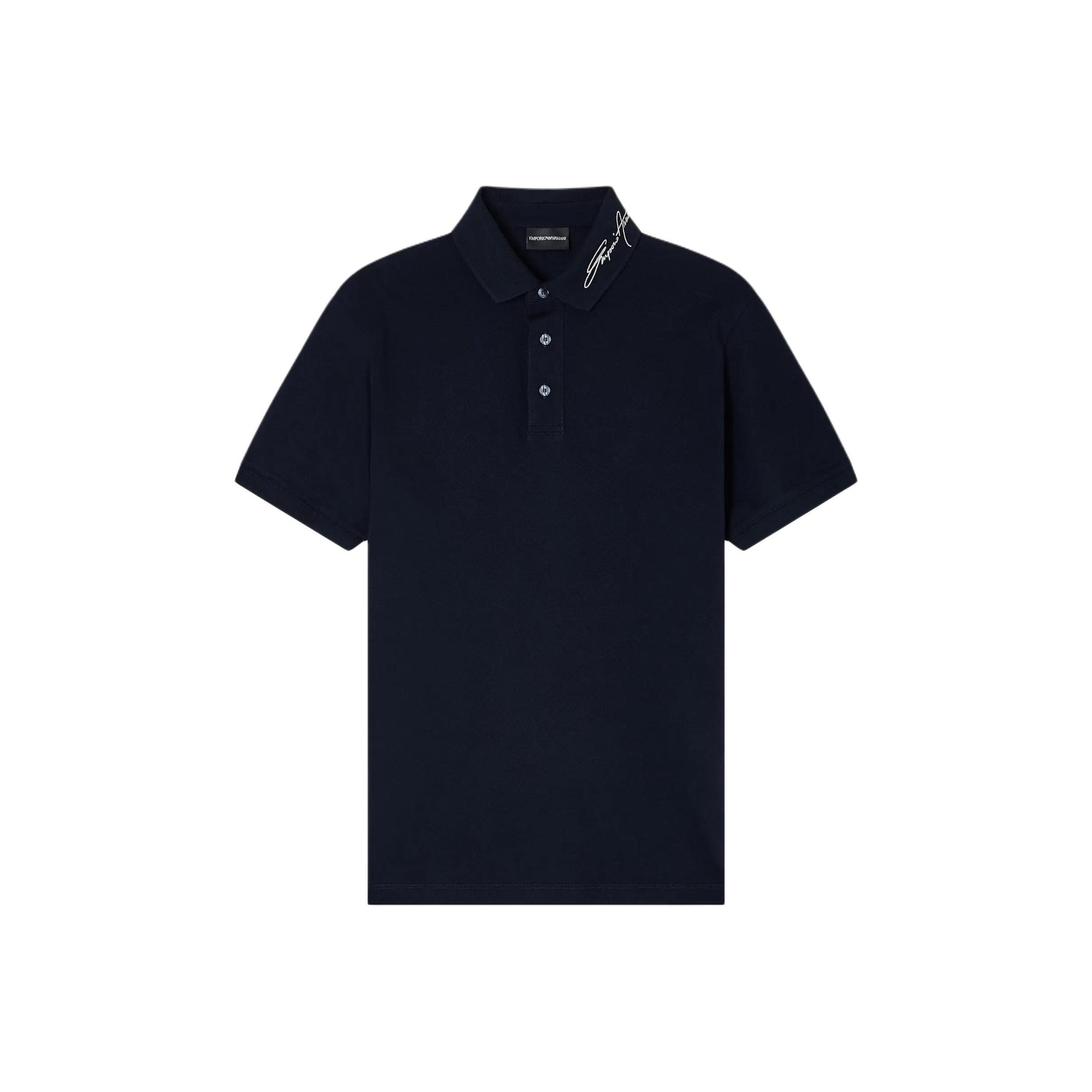 Emporio Armani FW25 Pique Cotton Short Sleeve Polo Shirt Men tops EM002999-AF12955-UB118 L