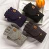 Knitted Fingerless Covered Gloves Autumn and Winter Thick Warm Touch Screen Gloves Men and Women Gloves Warm Half Finger Student