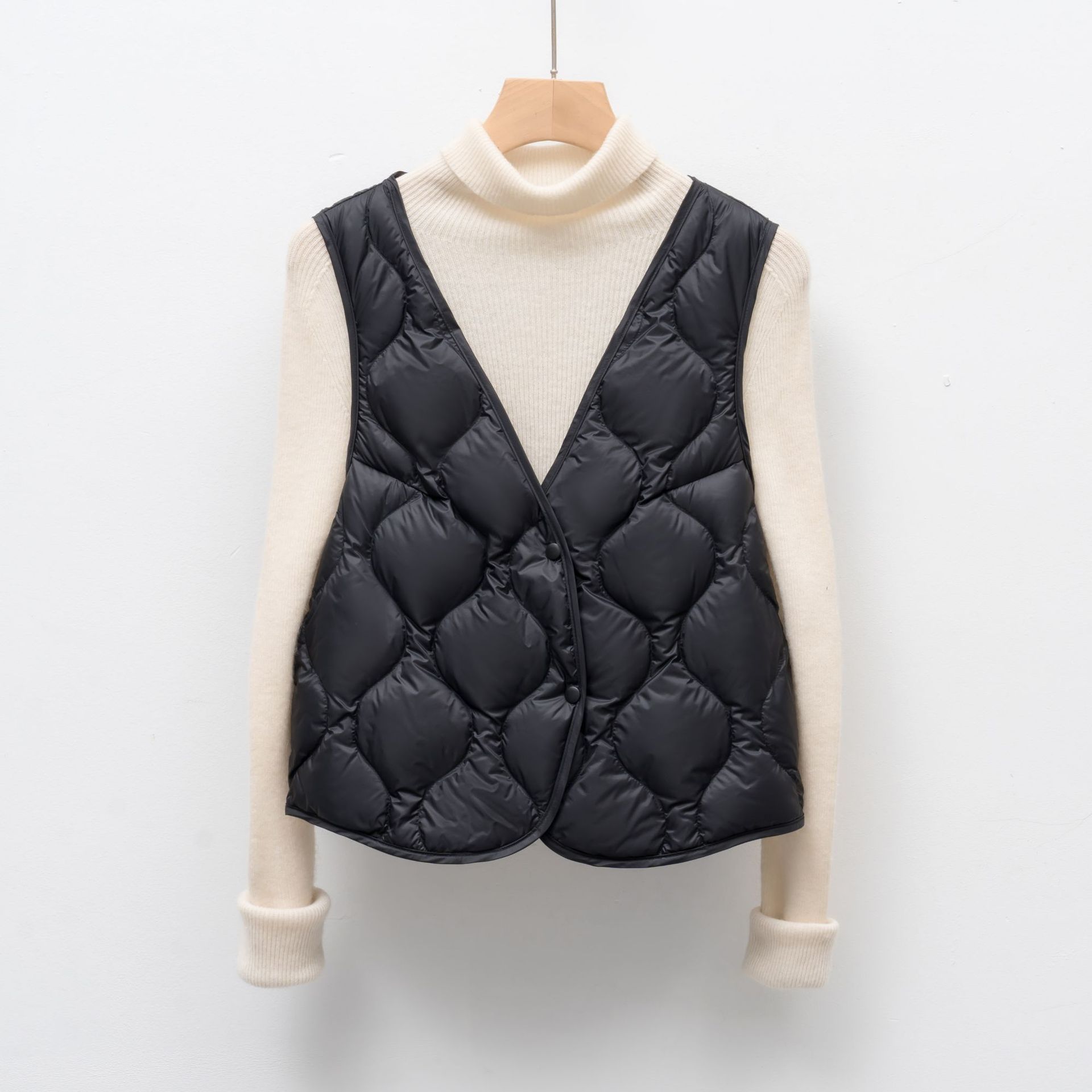 

Goose down jacket women s light vest gourd new autumn and winter simple with down liner inside XL