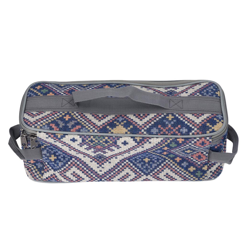 Camping Utensils Storage Bag Large Capacity Detachable Double   National   Tableware Bag with Handle for Outdoor