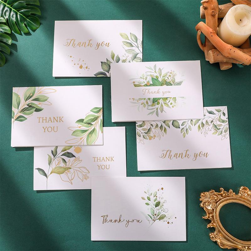 6pcs/set Teacher's Day Greeting Card Set Includes A Simple White Envelope And A Thank-you Card