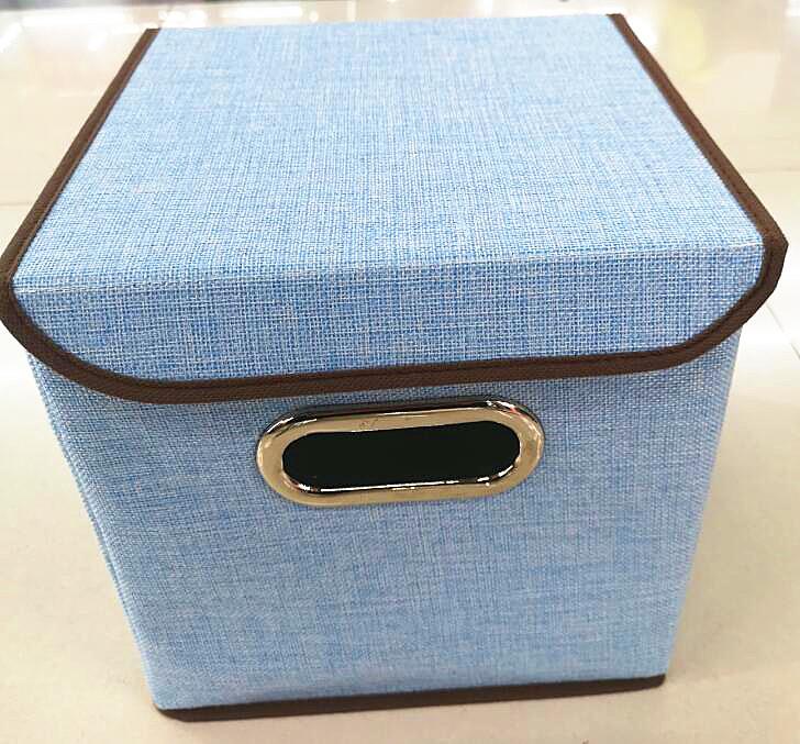 Square Cotton Linen Folding Storage Box Home Bedroom Clothes Quilt Storage Organizer Fabric Underwear Storage Box with Cover