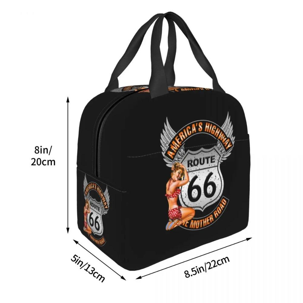 Benutzerdefinierte Route 66 Mother Road Sexy PinUp Brotdose Männer Frauen Kühlbox Warm Isolierte Brotdose für Erwachsene Büro