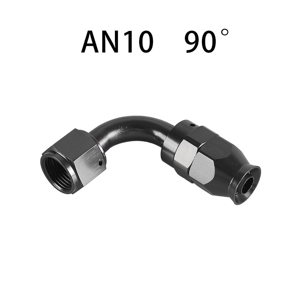 AN4/6/8/10/12 Straight 0°/45°/90°/120°/180° Degree PTFE Oil Fuel Swivel Hose End Fitting Oil Hose End Adaptor Kit Black