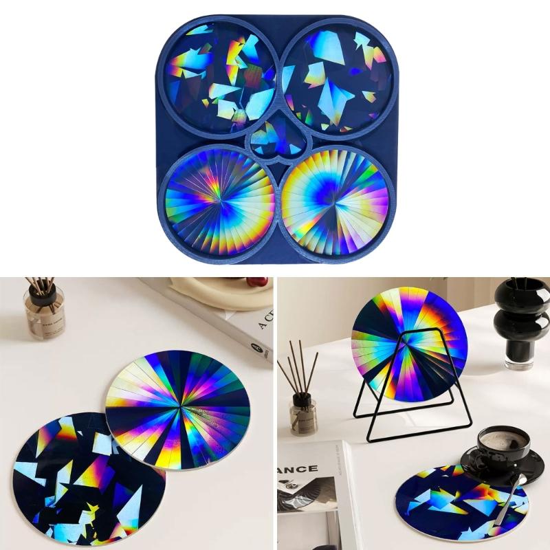 DIY Holographic Silicone Mold Table Cup Cushion Pad Placemat Resin Casting Mold DIY Craft Artwork Home Decorations
