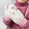 Baby Girls Cute Colors Cartoon Bow Plush Thickened Warm Gloves Children Soft Outdoor Windproof Warm Gloves Kids Gloves