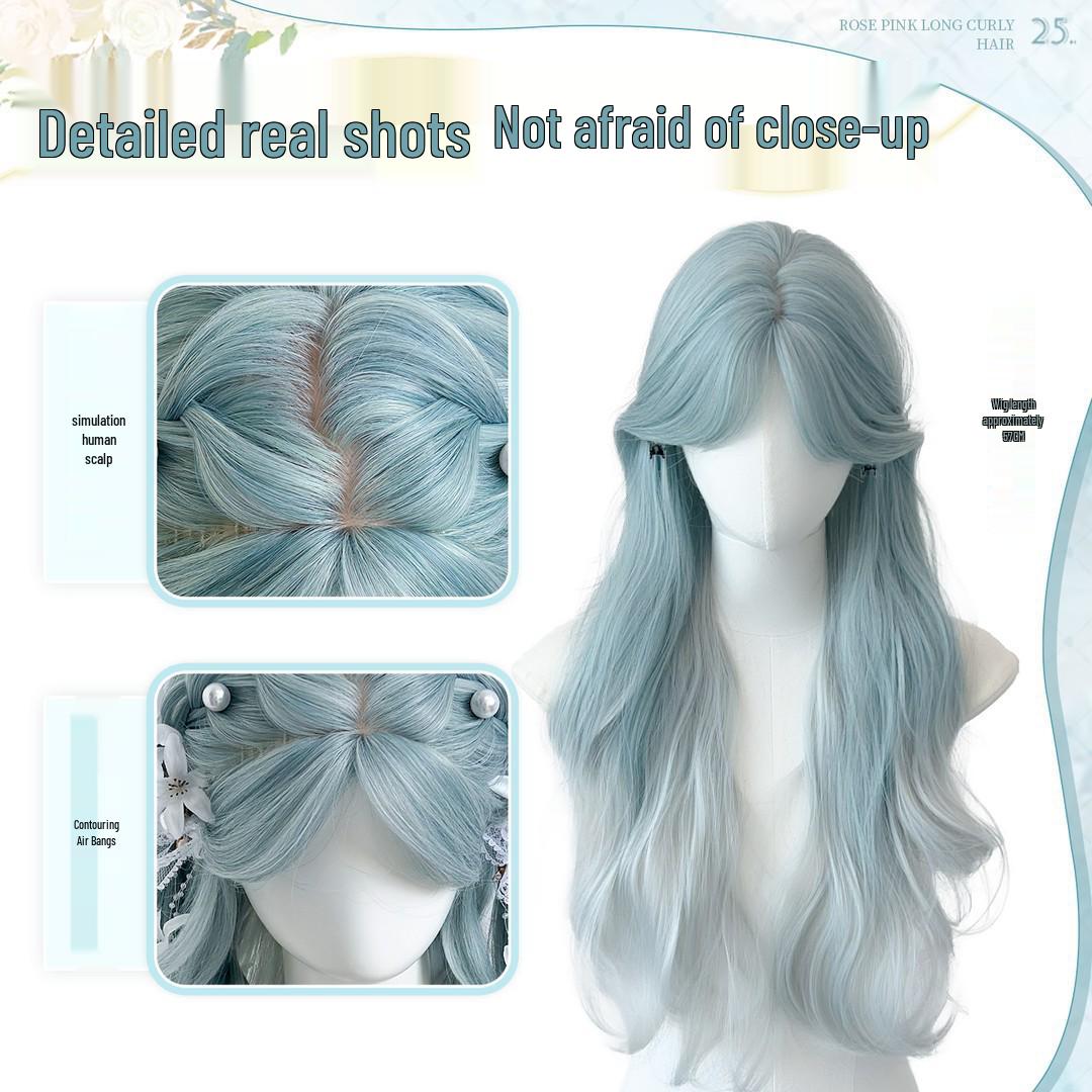 Женский длинный волнистый парик с мелированием, ледяно-голубой градиент