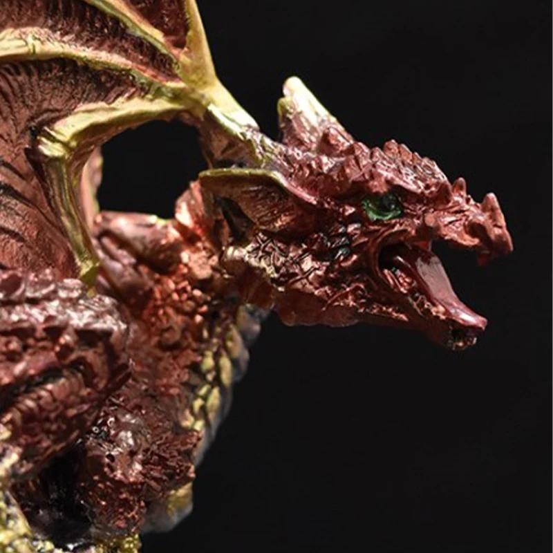 1 Pc Color Change Lava Resin Base Dragon Statues Luminescent Dinosaur Holy Dragon Battle Dragon Home Desktop Sculpture Kids Gifts