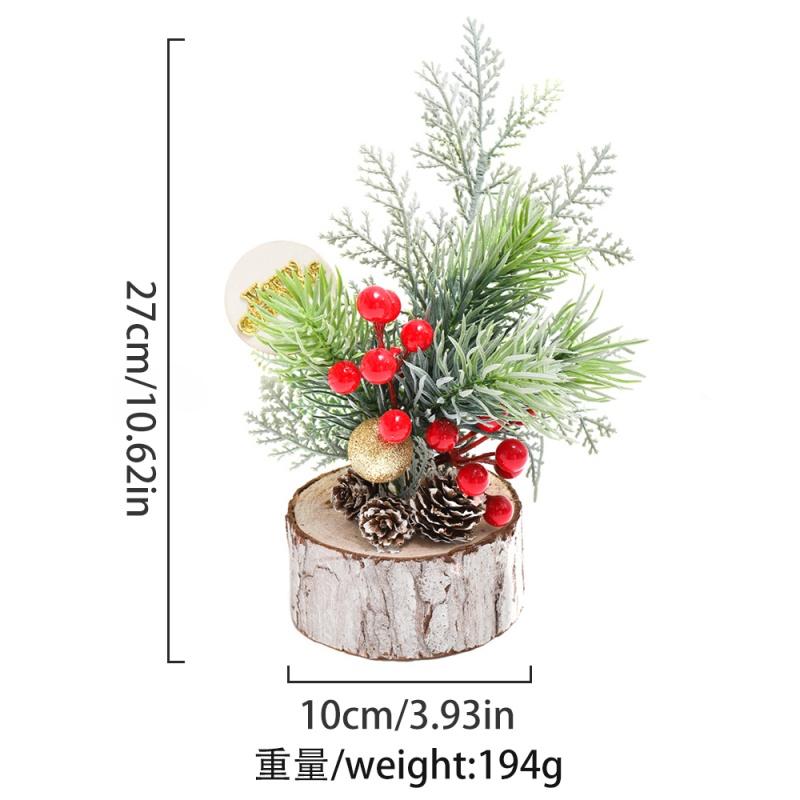 Christmas Tree Desktop Artificial Mini Xmas Tree Decor Red Berry Pinecone Green Home Fireplace Decoration Winter Navidad Gift
