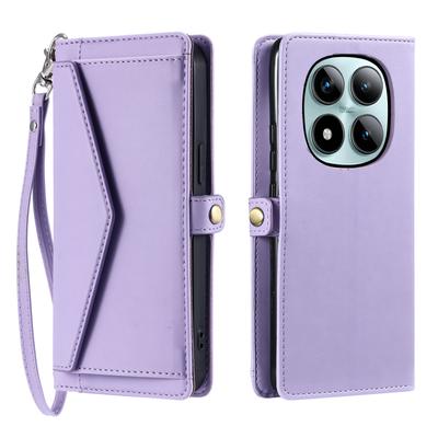 Portefeuille Pochette pour Cartes Bandoulière Étui à Rabat en Cuir pour Téléphone Xiaomi Redmi Note 15 Pro Plus 14 13 12 11 14C Pochette avec Dragonne de Poignet