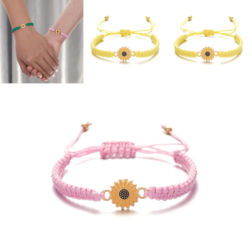 Bohemian Daisy Handwoven Wristband For Summer Travel And Giftgiving