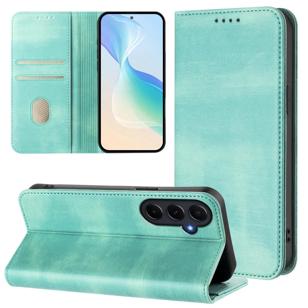 For Samsung Galaxy A55 5G Wallet Cases Retro Texture RFID Blocking Leather Phone Cover
