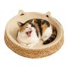 Cat Scratch Bowl Breathable Woven Nest Kitten Ear Design Cotton Rope Cat Bed for Play Exercise Enrichment Activity Nail Trimming