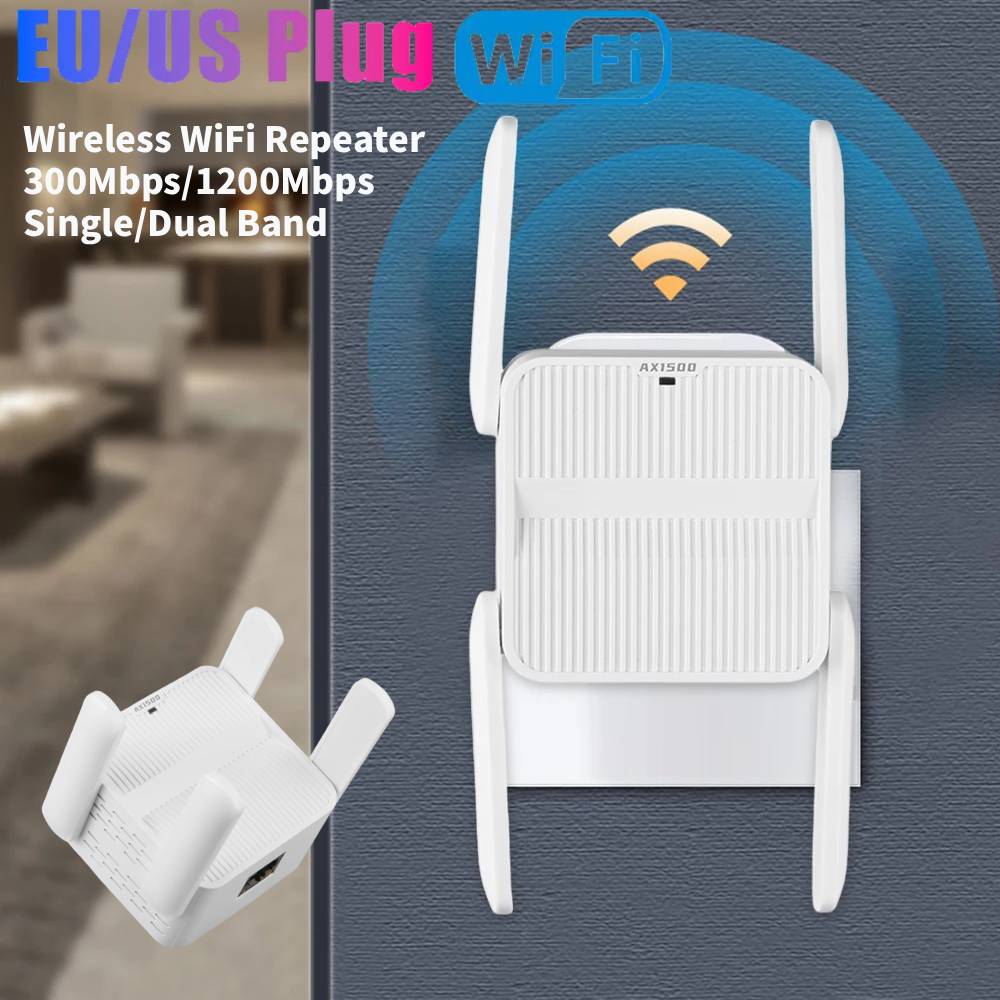 

1200Mbps 5Ghz WiFi 6 Repeater Dual Band WiFi Extender Amplifier 2.4G&5GHz Wi-Fi Signal Booster Long Range Network Interface US Plug